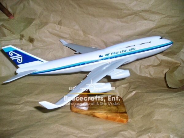 Model of B747-400 Air New Zealand with detailed craftsmanship.